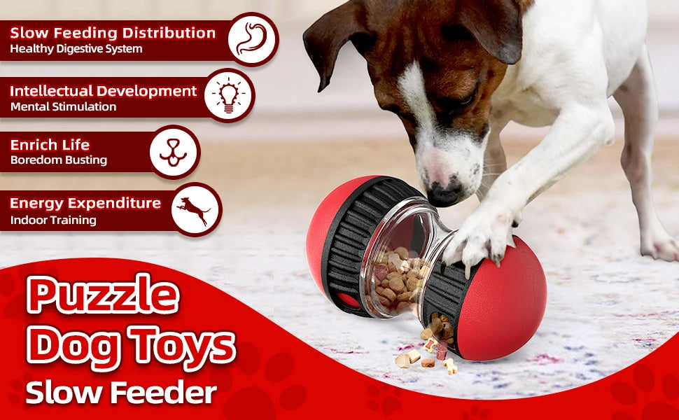Dog Puzzle Toy Elliptical Track Rolling Increase Intelligence Ball