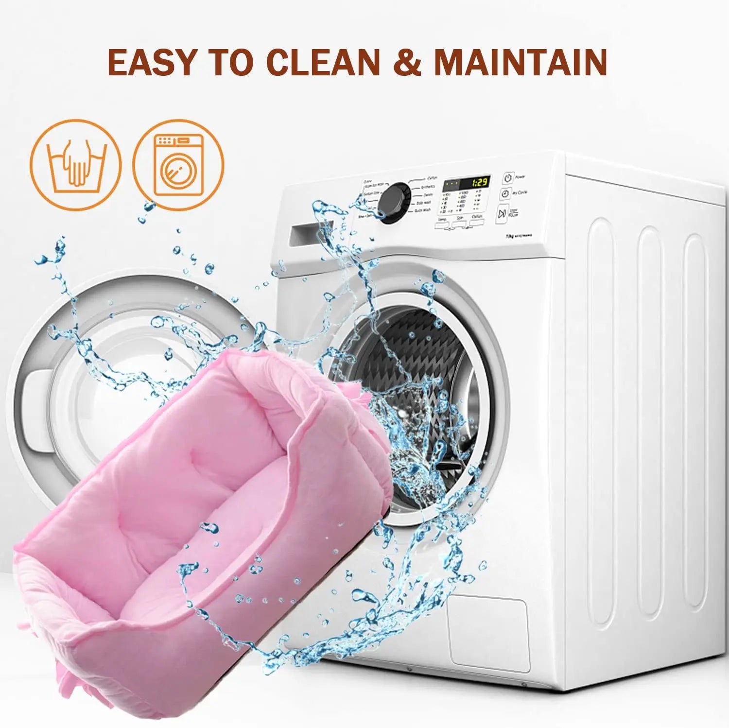 Princess Dog Bed Pink Puppy Couch for Small Dogs Breathable