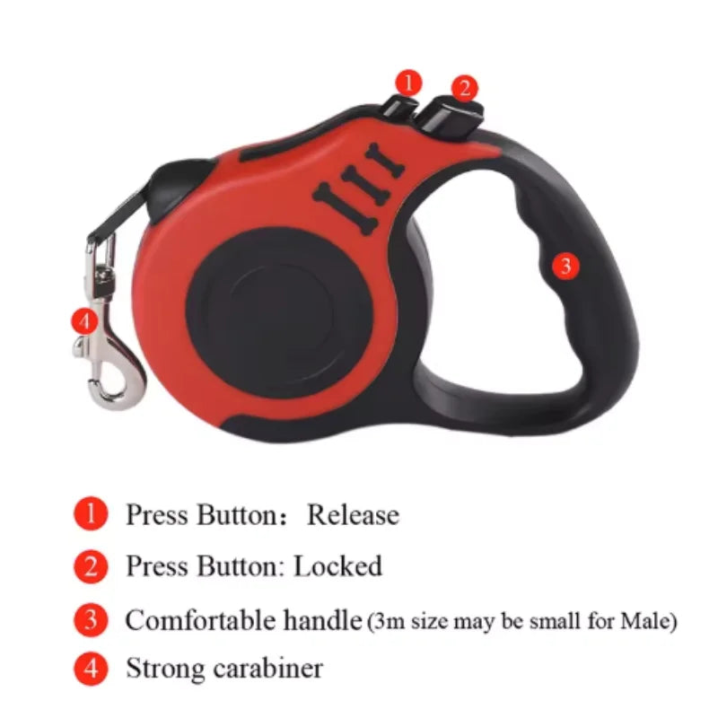 Dog Leash for Small Dogs, Automatic Retractable Durable Nylon Lead