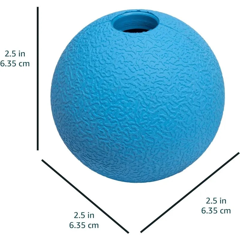 Interactive Dog Toys, Rubber Fetch Balls, Pack of 3, 2.5 Inch, Blue & Orange