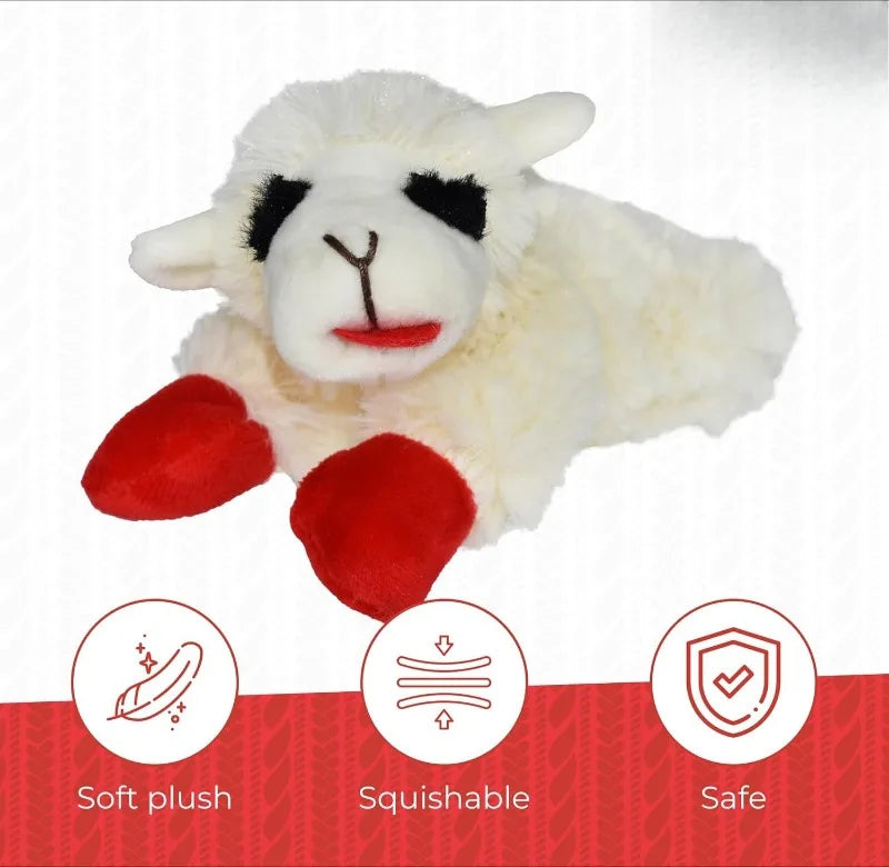 6" Lamb Chop Squeaky Dog Toy, Extra Soft Plush Chew Toy.