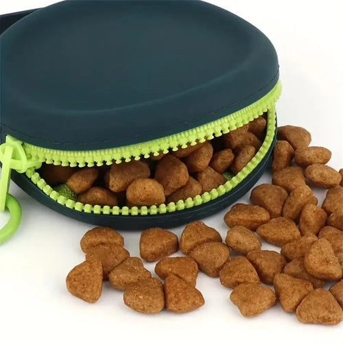 1Pc Pet Supplies Silicone Dog Food Bag Outdoor Training Pouch Waterproof Dog Snack Training Bag