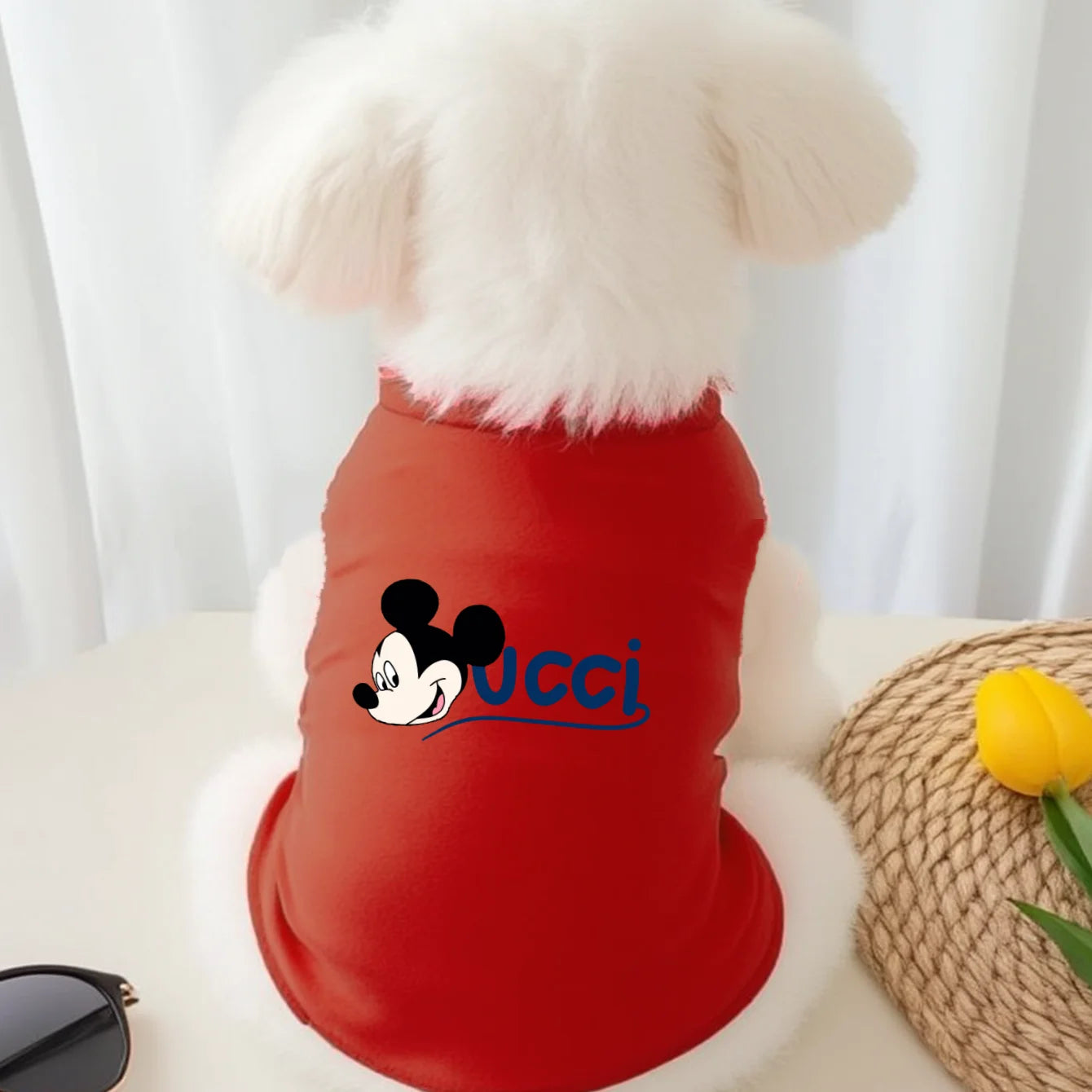 1pc   Mickey minimalist print printed pet vest, soft and breathable