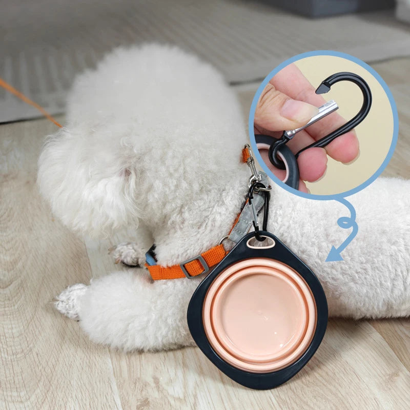 Pet Folding Silicone Bowl Collapsible Dog Outdoor Travel