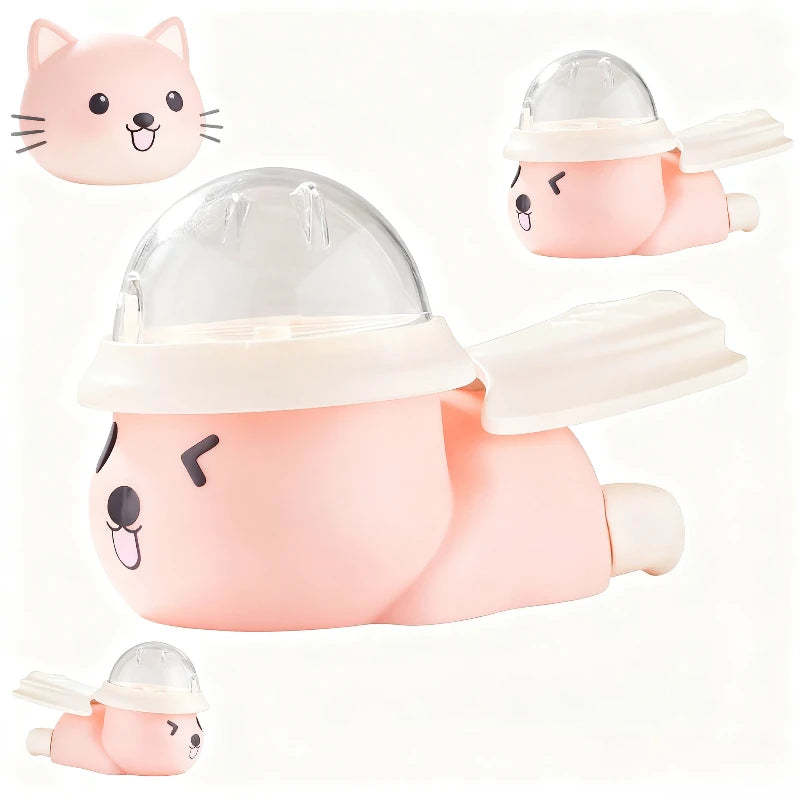 Cute Bear Plane Pet Food-dispensing Toy - Press Rotate Design