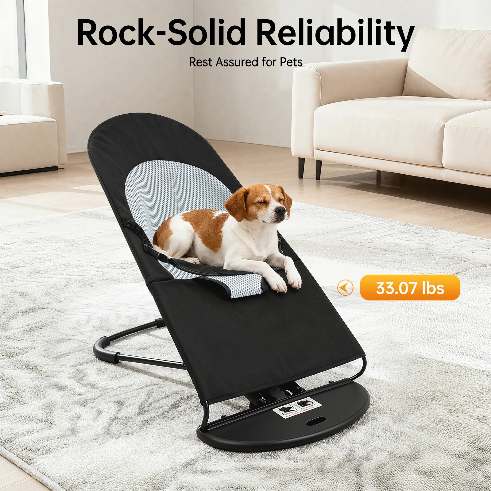 Pet Rocker Bed Foldable Pet Rocking Chair Adjustable Height