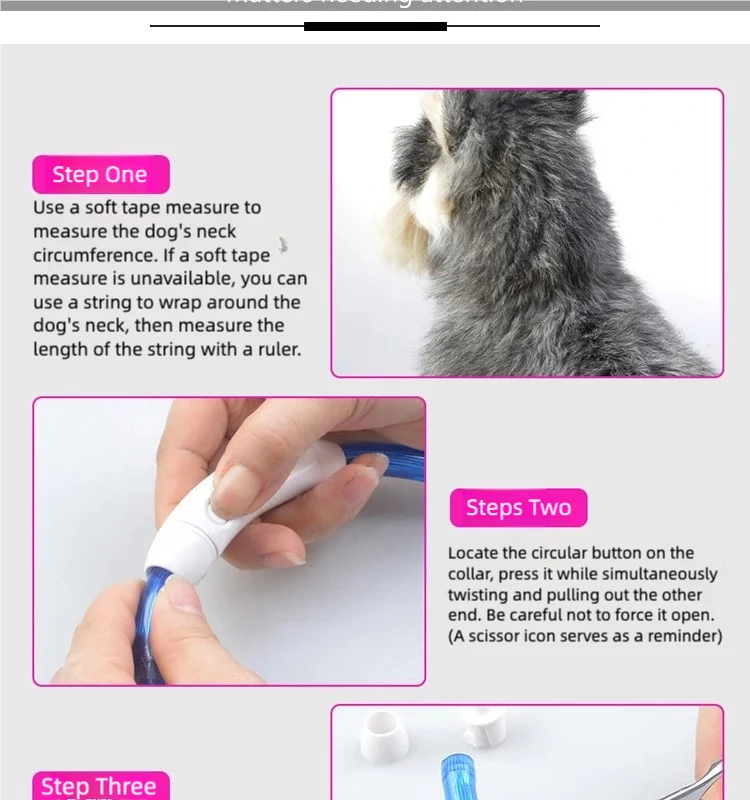 New LED Dog Collar Rechargeable，3 Mode Adjustable Glowing Dog Collar