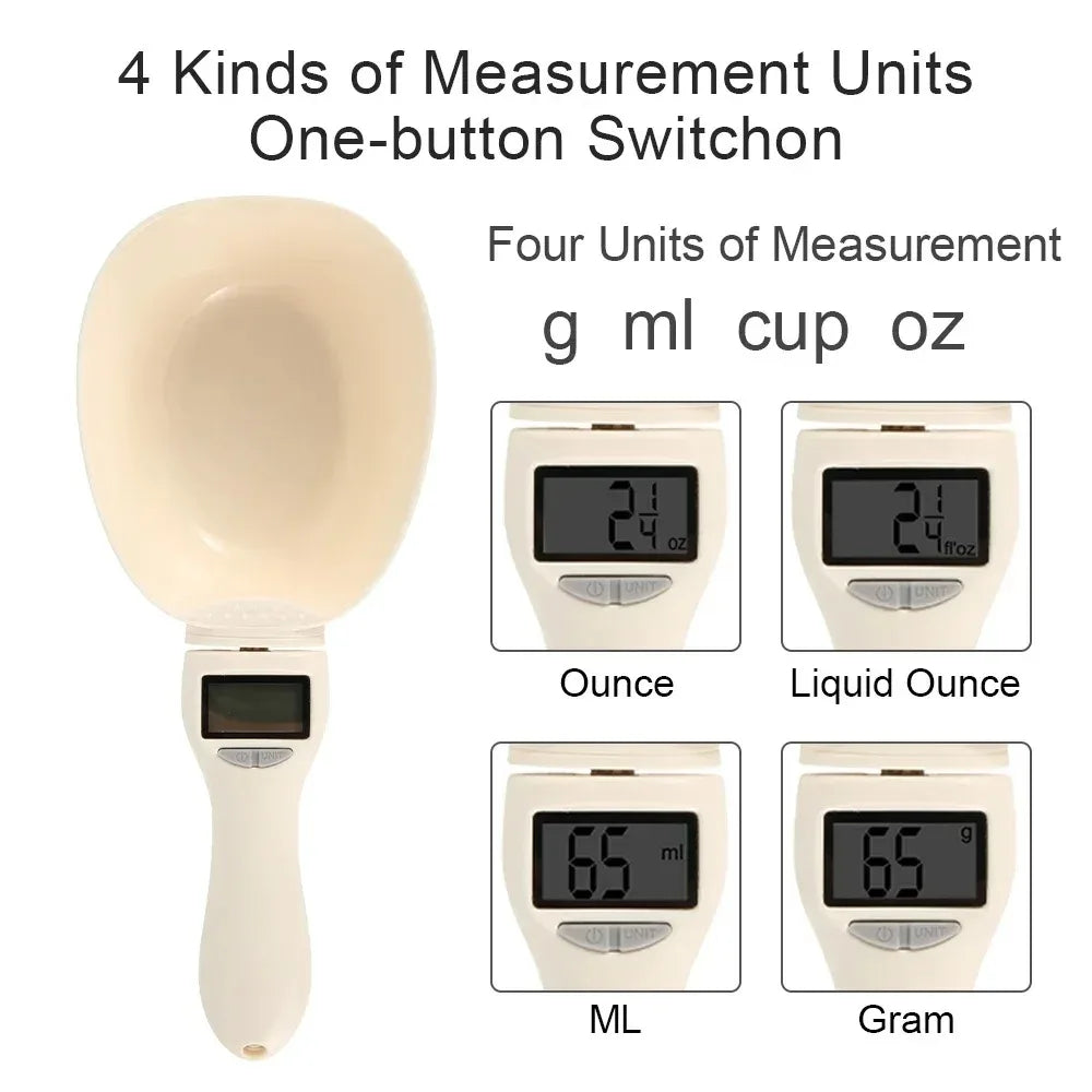 Pet Food Measuring Scoop Electronic Dog-Cat Food Measuring Cup
