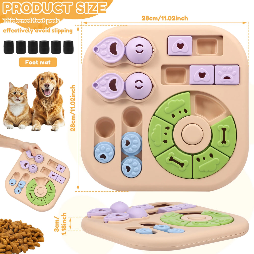 Interactive Dog Puzzle Toys Plastic Treat Dispensing Slow Feeder