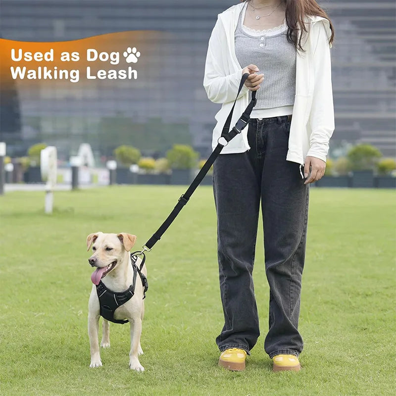 Adjustable 2-in-1 Pet Car Seat Belt Leash Nylon