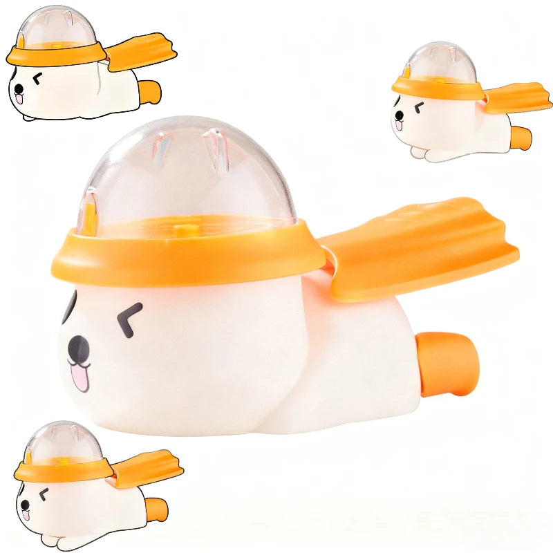 Cute Bear Plane Pet Food-dispensing Toy - Press Rotate Design