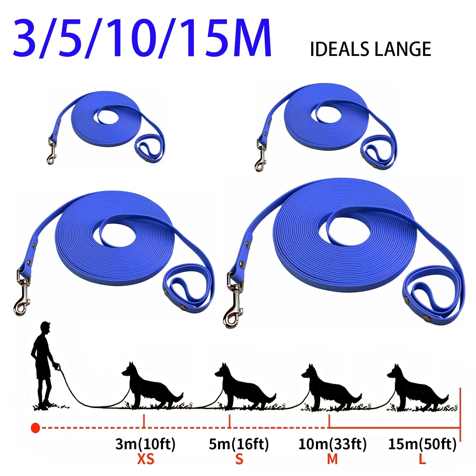 Waterproof Dog Leash Long Pvc Pet Leashes Easy To Clean