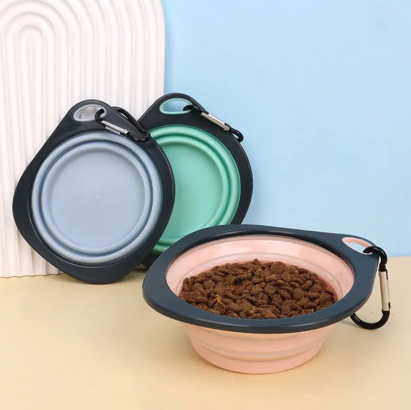 Pet Folding Silicone Bowl Collapsible Dog Outdoor Travel