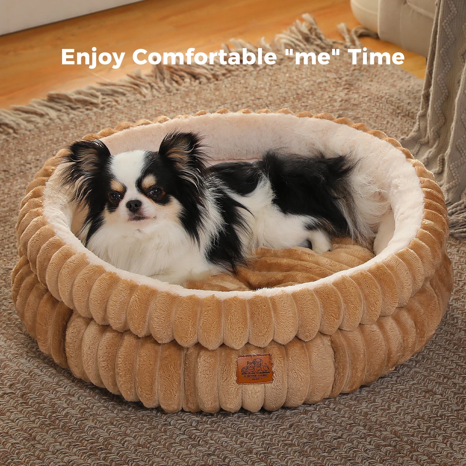 Dog Bed for Medium Dogs Cozy  Bed for Indoor  Washable Round Pet Bed
