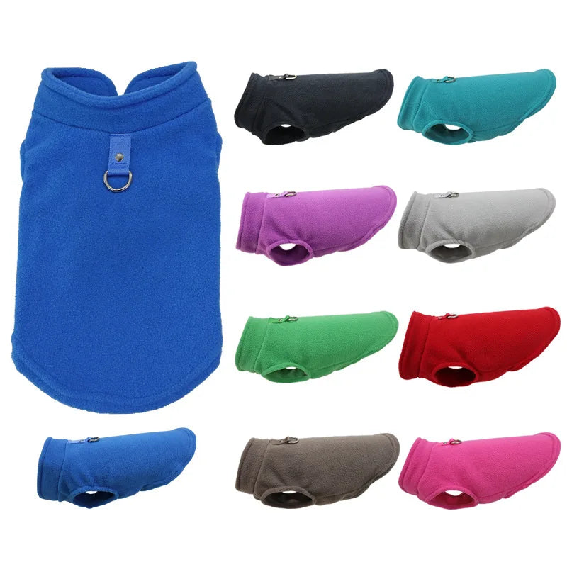 Warm Fleece Dogs Clothes Pet Dog Jacket Vest With D-Ring For Small Dog