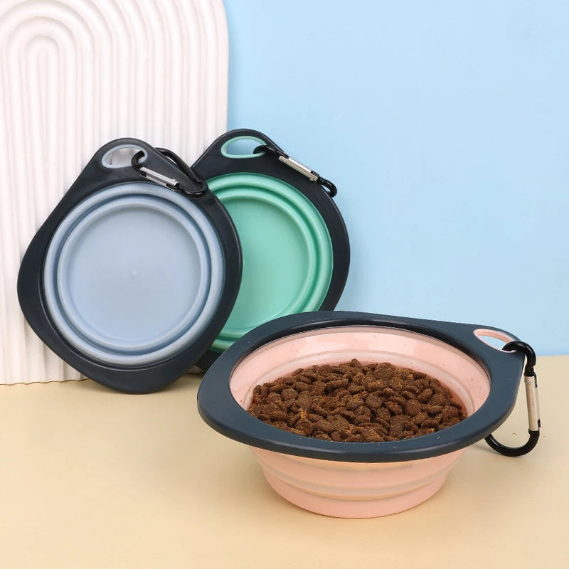 Pet Folding Silicone Bowl Collapsible Dog Outdoor Travel
