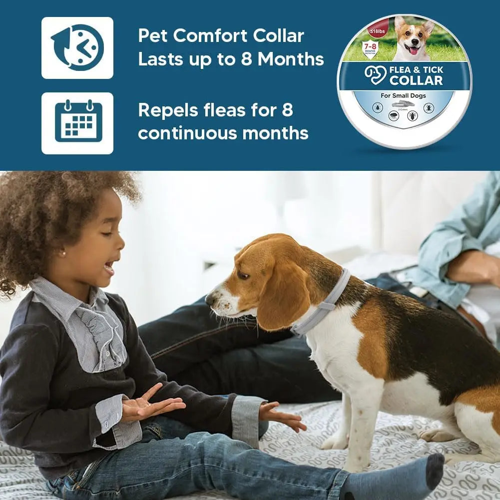 Effective Dog Flea & Tick Collar for Small Dogs, Lasts Up to 8 Months,