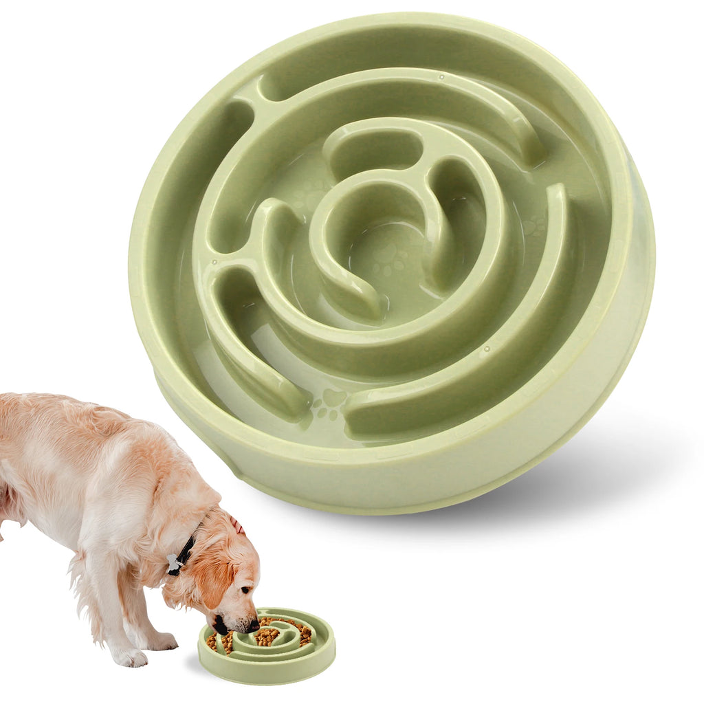 Pet Dog Slow Feeder Bowl Fun Non Slip Anti-Gulping