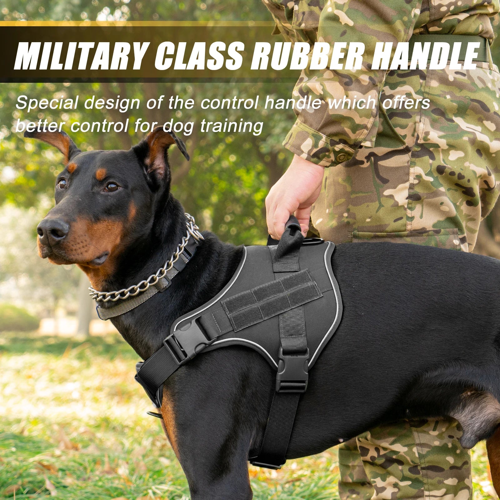 Tactical Dog Harness Doberman Pinscher Pet Training Vest