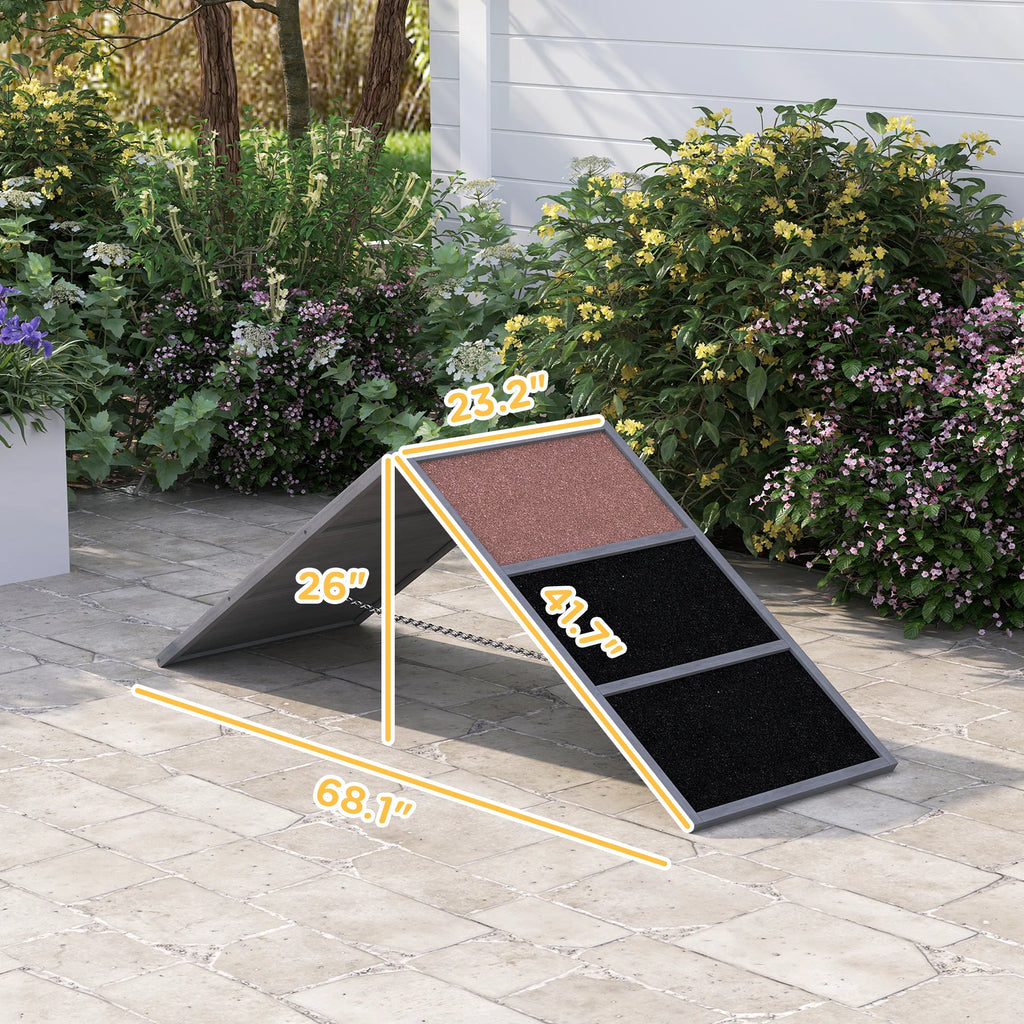 Adjustable Height Dog Agility Ramp A Frame with Anti Slip Surface.