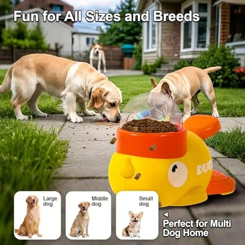 Pet slow food bowl, duck dog snack dispenser, interactive feeder