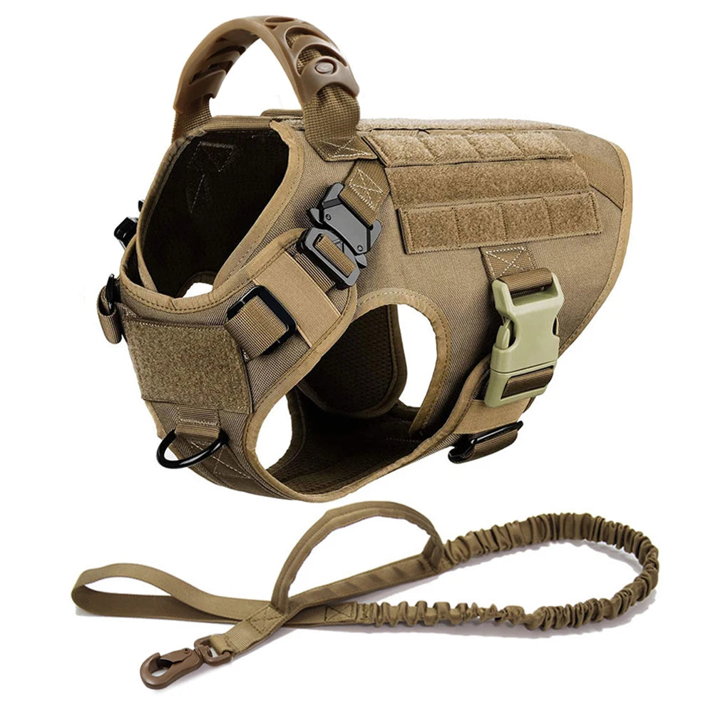 Tactical Dog Harness Leash Set for Large Dogs Military Harnesses
