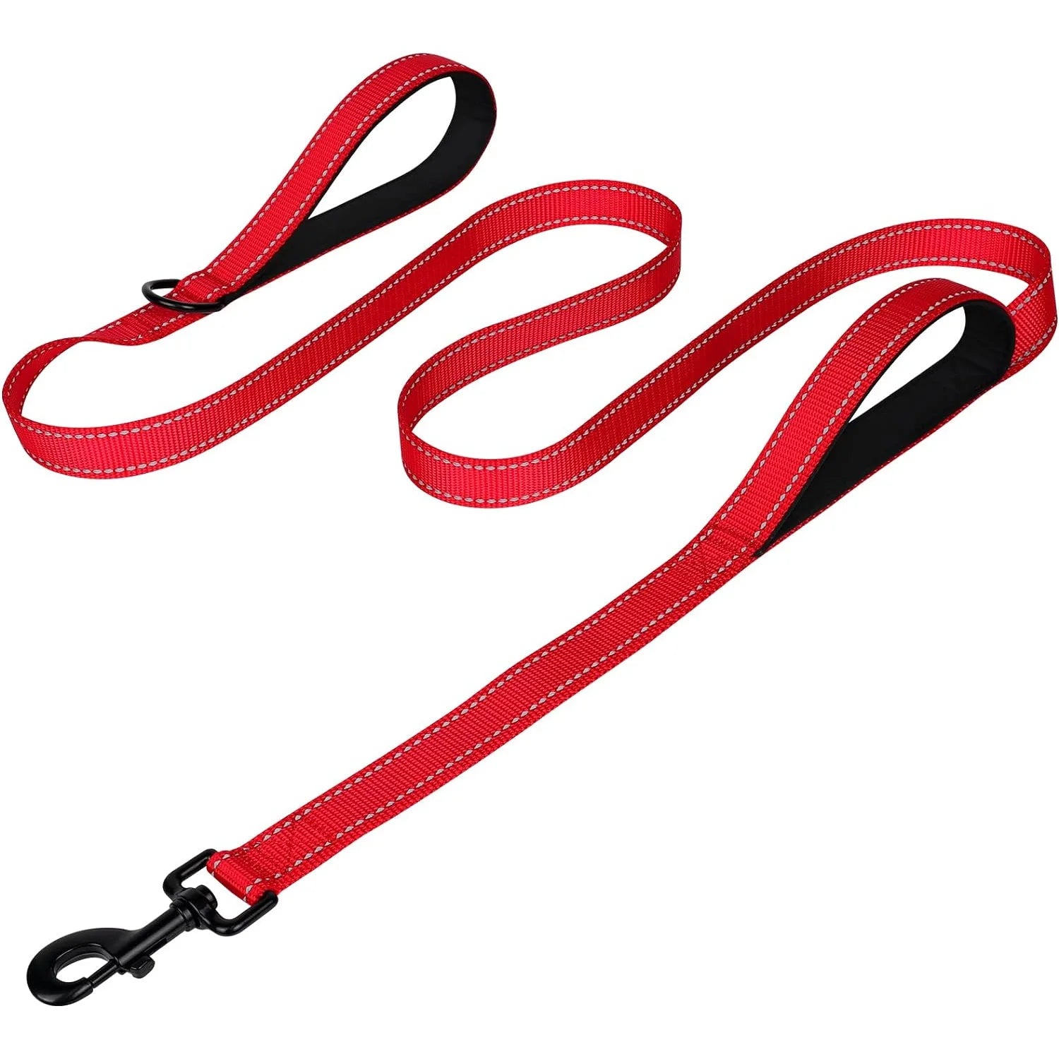 Heavy Handle Dog Leash with Reflective Strips for Night Safety