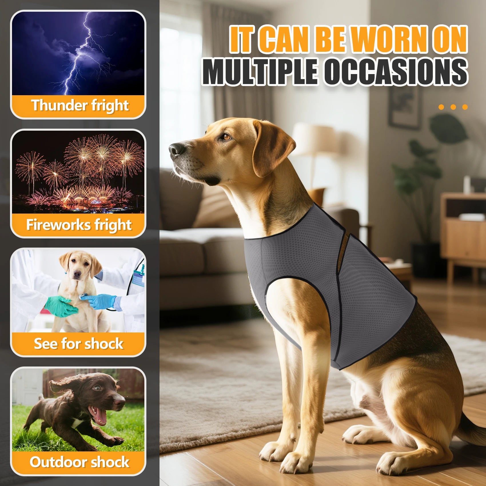 Dog Anxiety Jacket, Dog Coat f Calming Shirt - Keep Pet Calm