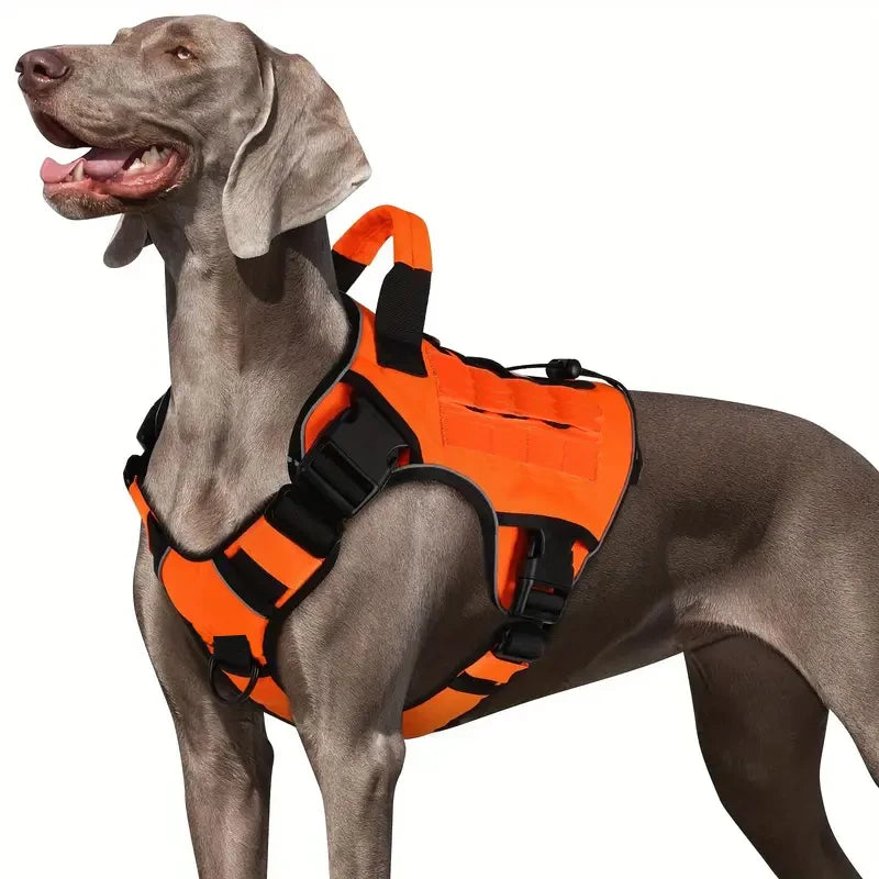Adjustable No-Pull Tactical Dog Harness with Handle for Large Dogs