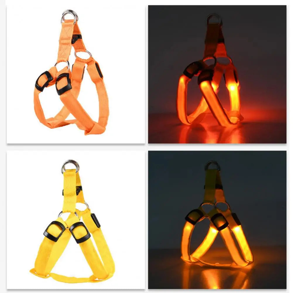 Adjustable LED Pet Harness USB Rechargeable Light Up Dog Harness