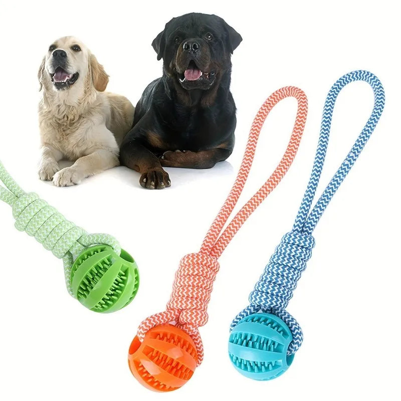 Dog Treat Ball Chew Resistant Rope Toy