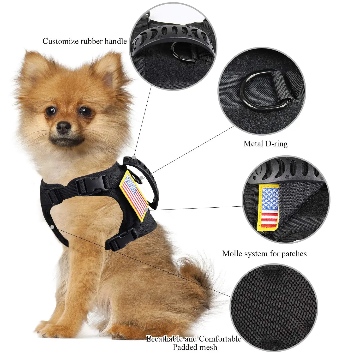 Tactical Puppy Harness Leash Set For Small Dogs