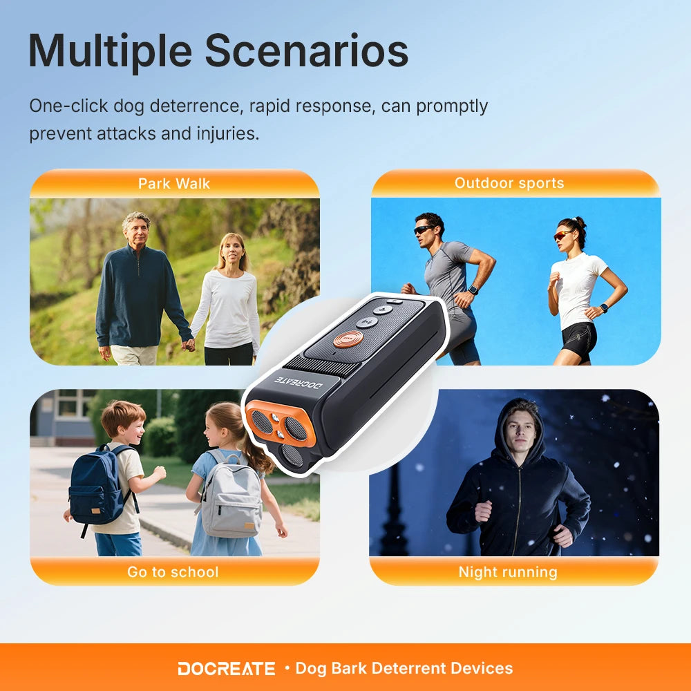 3-in-1 Dog Repellent Ultrasonic Anti-Bark Trainer with LED Flashlight.