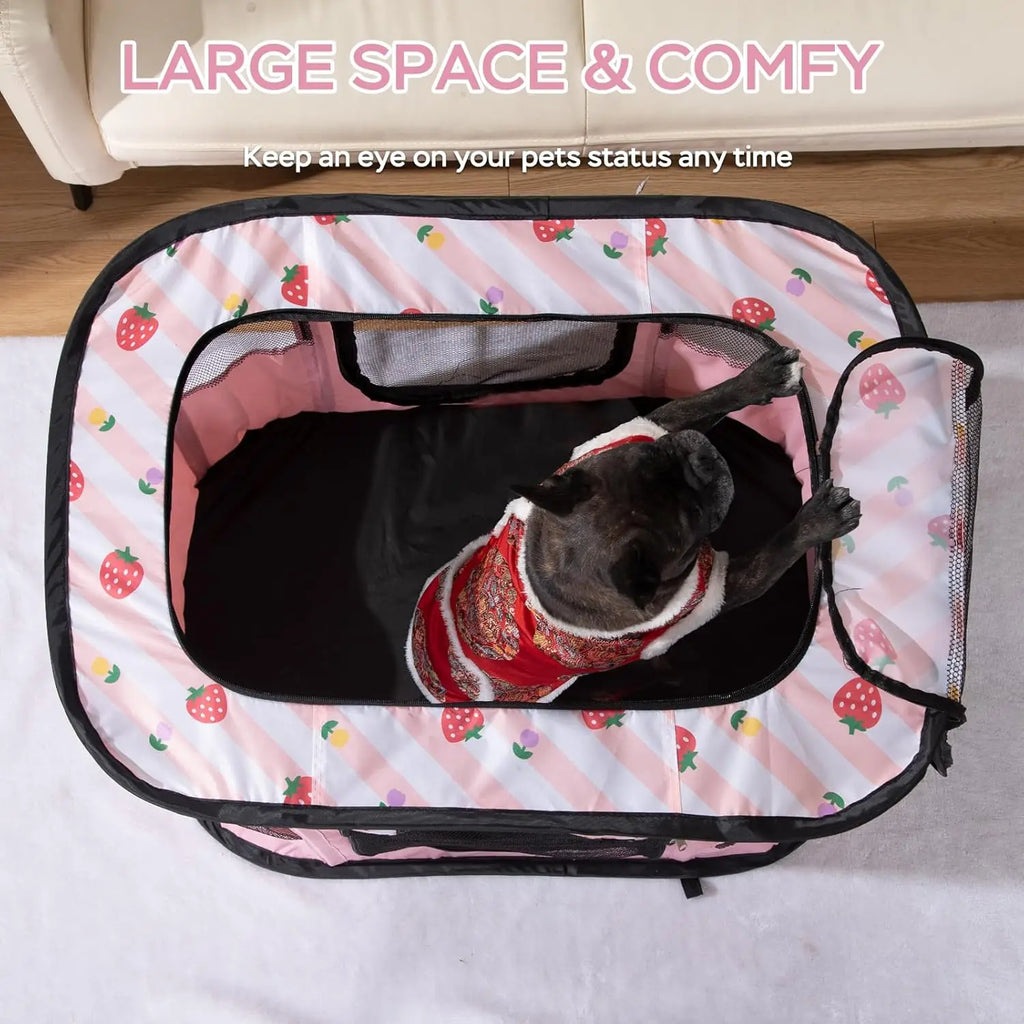 Portable Collapsible Pet Playpen for Dogs  Indoor Outdoor Travel