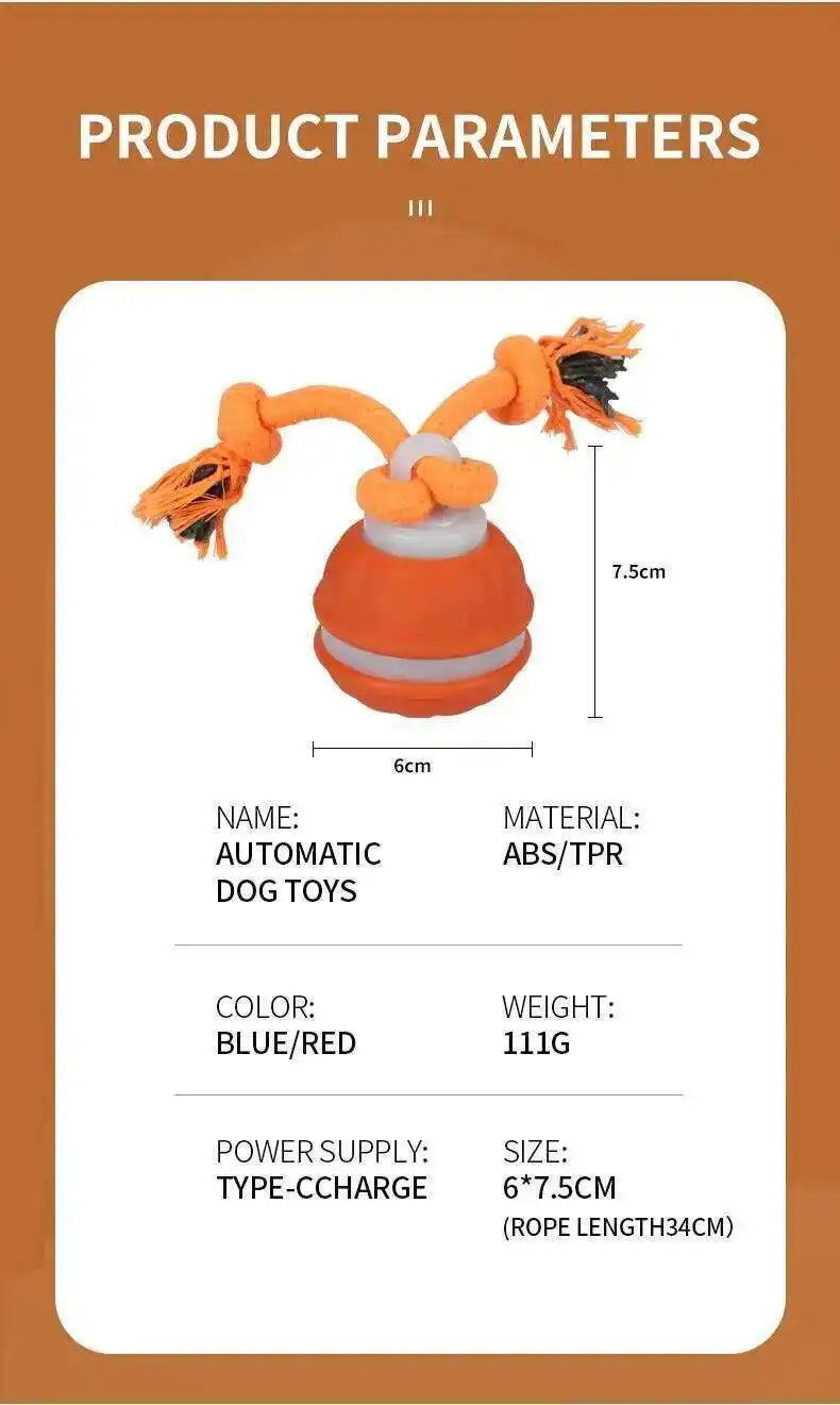 Interactive Teasing Ball With Motion Activated Automatic Moving Squeaky Dog Toy