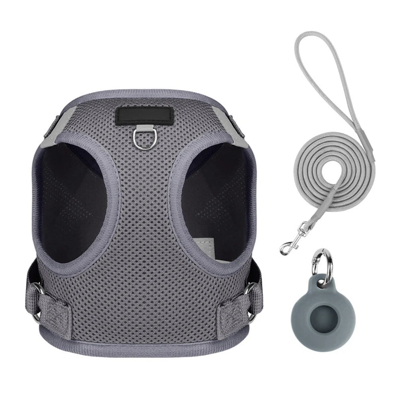 Pet Harness With Airtag Tracker And Leash Sets