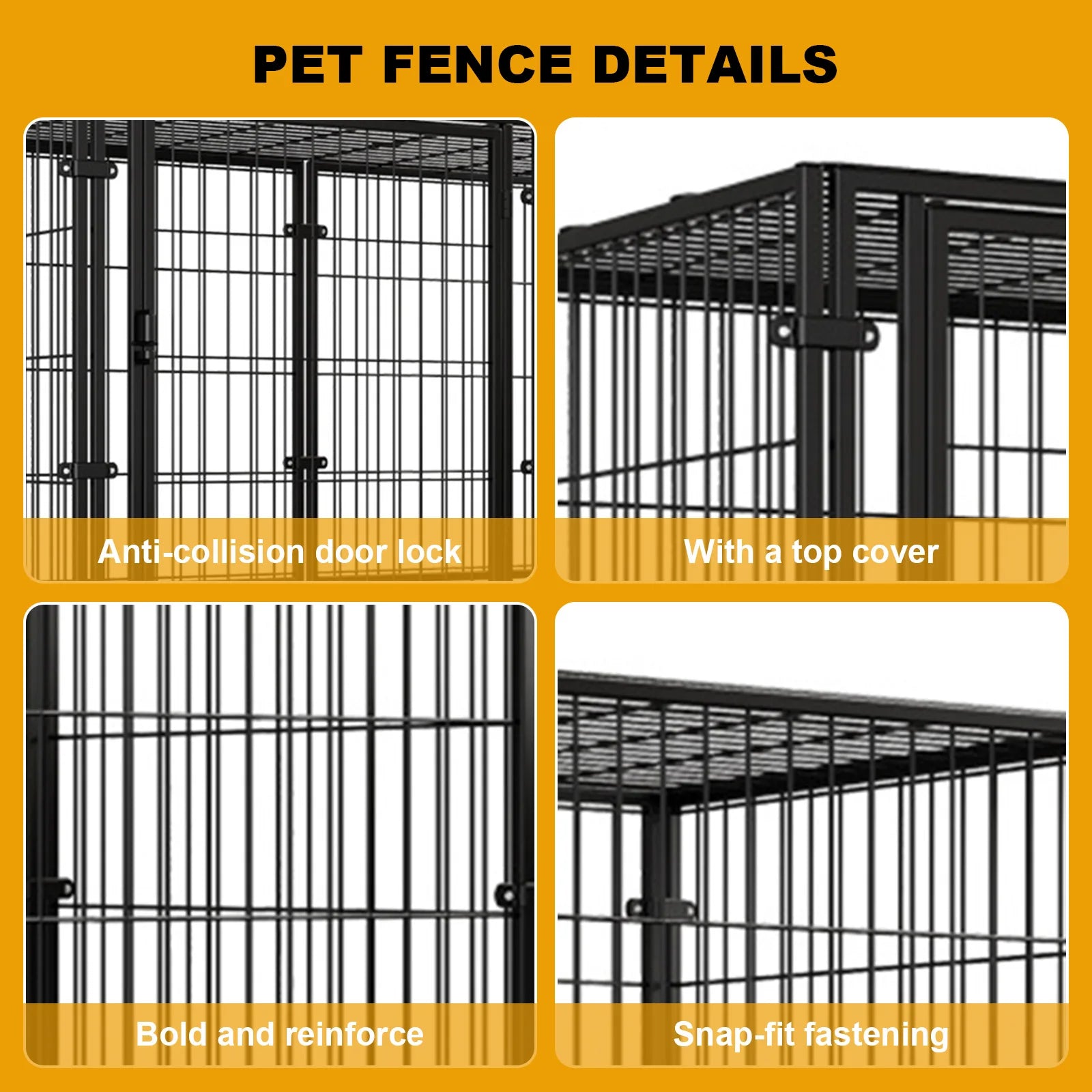 48 Inch Kennel Cage Easy Assemble Heavy Duty Wire Dog Crates with Door