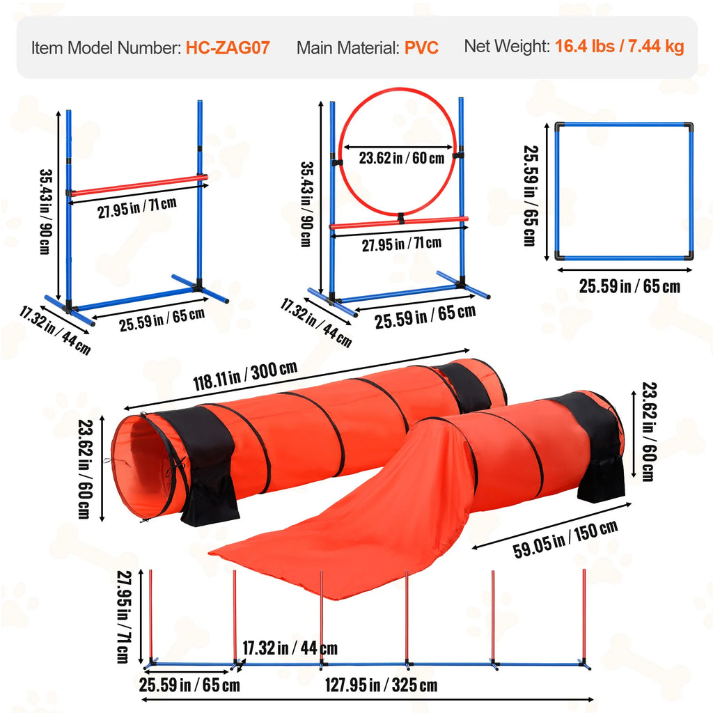 Dog Agility Training Equipment 4 PCS/5 PCS/7 PCS Set