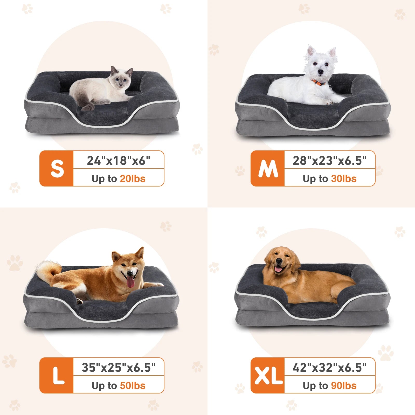 JHK Orthopedic Dog Bed Memory Foam Pet Bed for Small Dogs