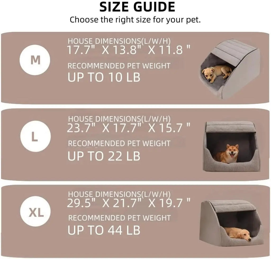 Extra Large Dog Bed House with 30D Memory Sponge,