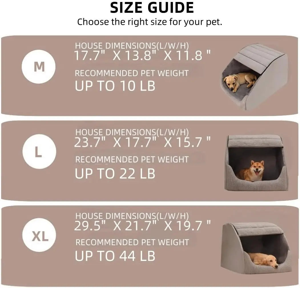 Extra Large Dog Bed House with 30D Memory Sponge,