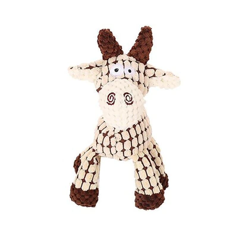 Plush Dog Toy Animals Shape Bite Resistant Squeaky Toys