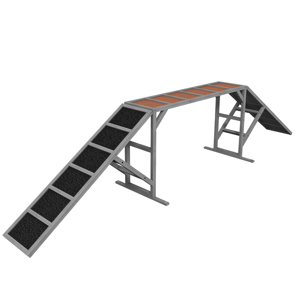 Dog Agility Training Ramp with Safety Bars 35 Degree Slope