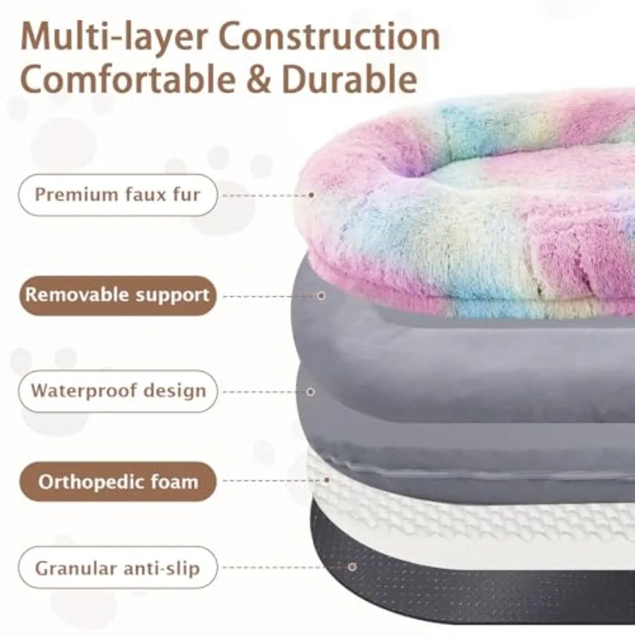 Human Dog Bed  Fits Adult and Pet Washable Giant People Bed  Thick Memory Foam