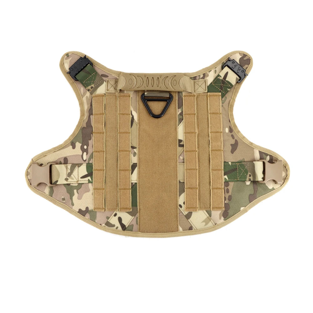 Military Large Dog Harness Collar Leash Bags Patches Set