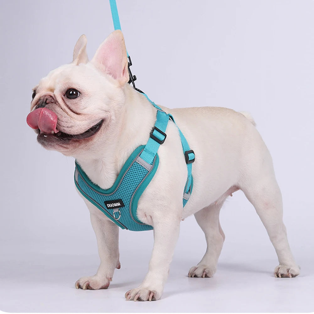 Classic Soft Dog Harness and Leash Set, Breathable Mesh Comfort Vest.  Reflective Dog Harness