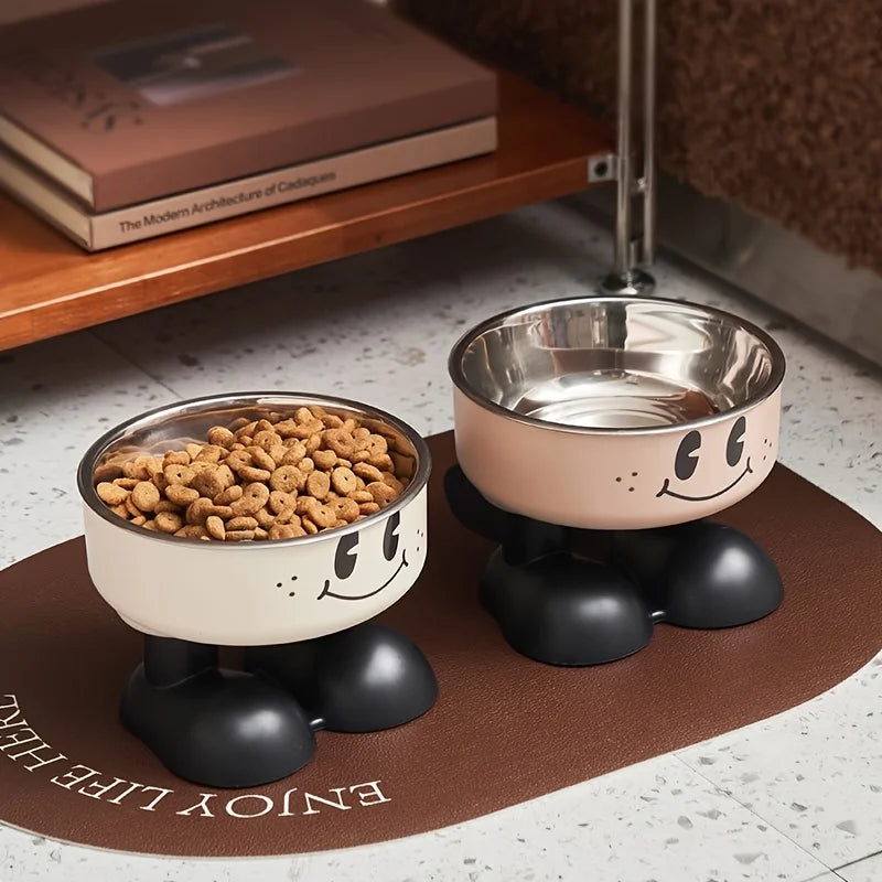 Elevated Dog Cat Bowl Stainless steel Food Water Bowls Raised No Spill
