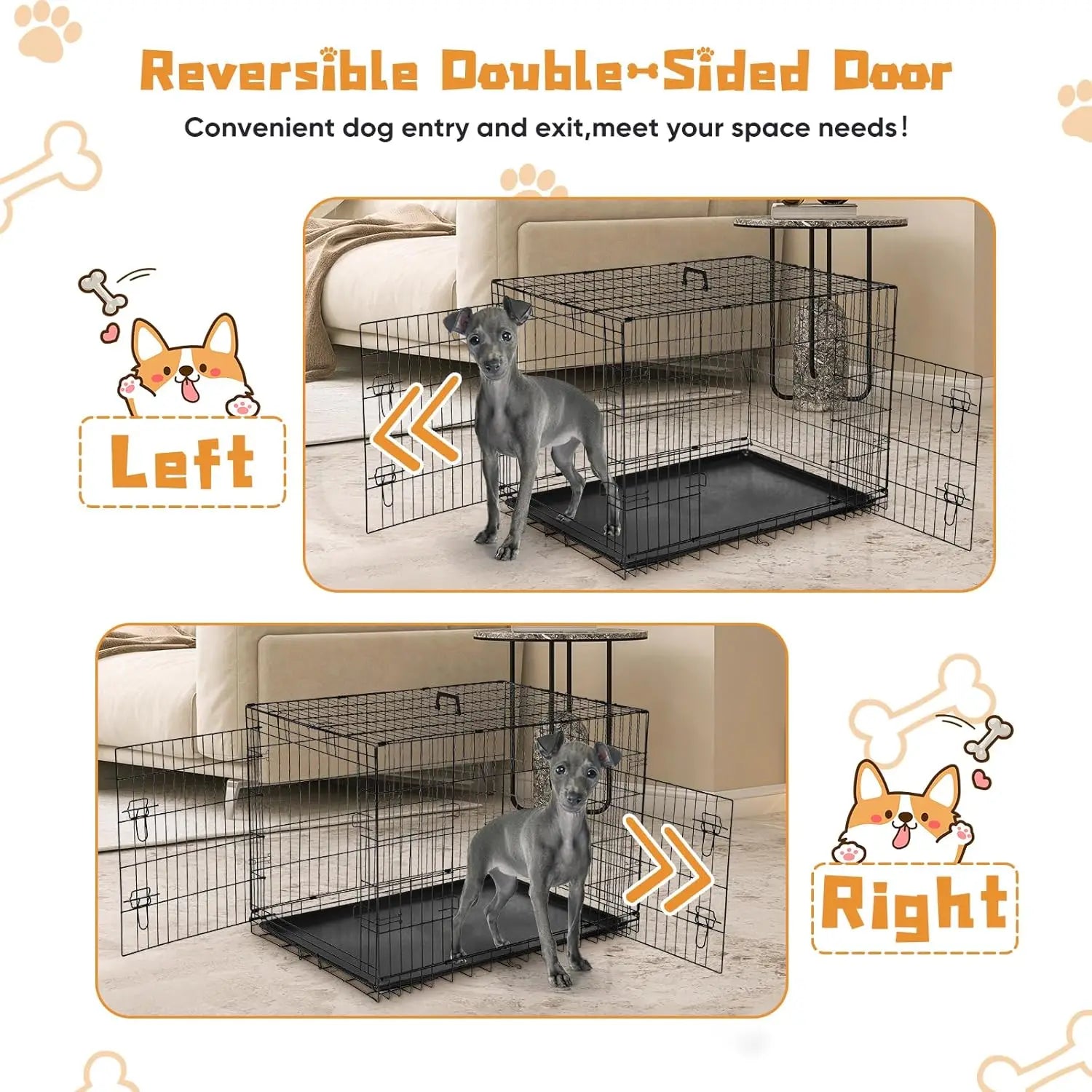 Extra Large Double Door Dog Cage