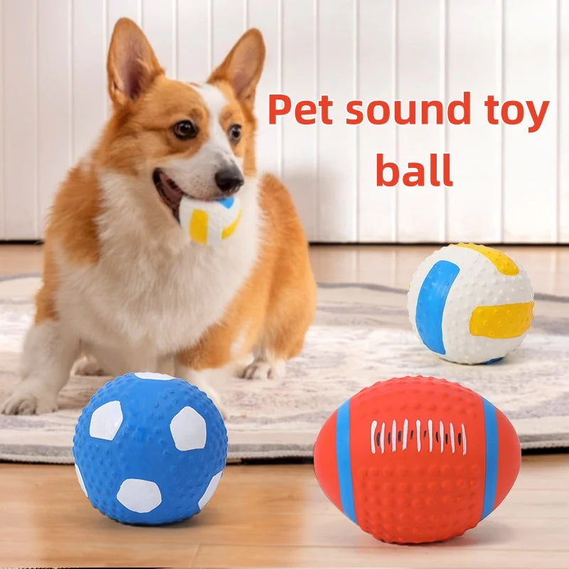 Sound Toy Ball Latex Christmas Gift Interactive Squeaky Ball