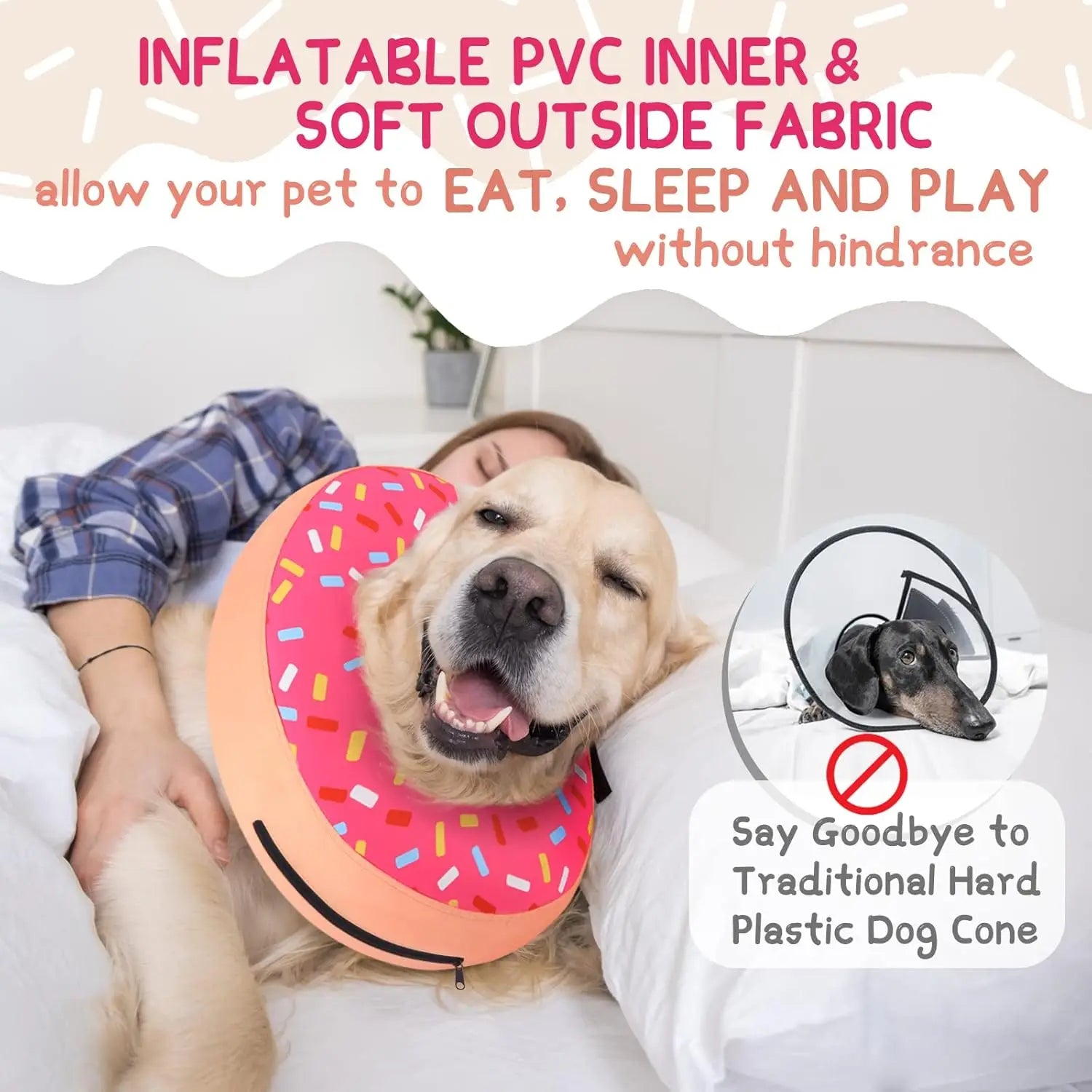 Inflatable Dog Cone Collar Alternative After Surgery,
